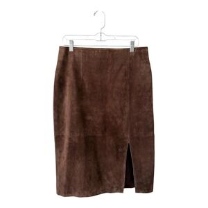 Margaret Godfrey Vintage Suede Leather Skirt Size 12-14